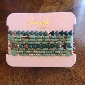 Erimish Green Stackable Bracelet Set of 8 NWT